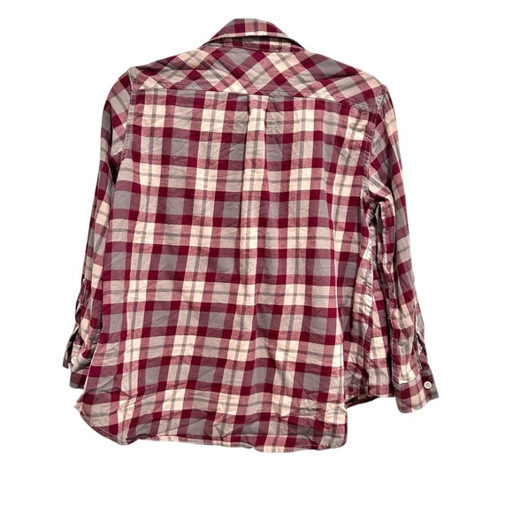 The Great. Button Down Flannel Plaid Check Women's Size 0 or XS Long Sleeve - Picture 2 of 4